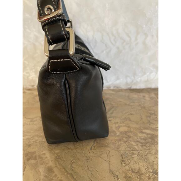 Vtg COACH signature black canvas / leather suede fabric Y2K Demi mini bag - Picture 5 of 9